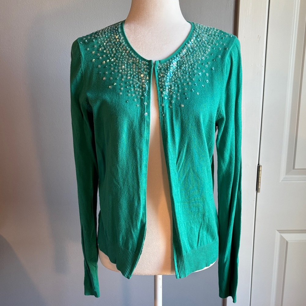 GAP Green Embellished Cardigan